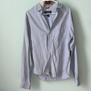 Abercrombie & Fitch Men's Light Gray Button Down Shirt